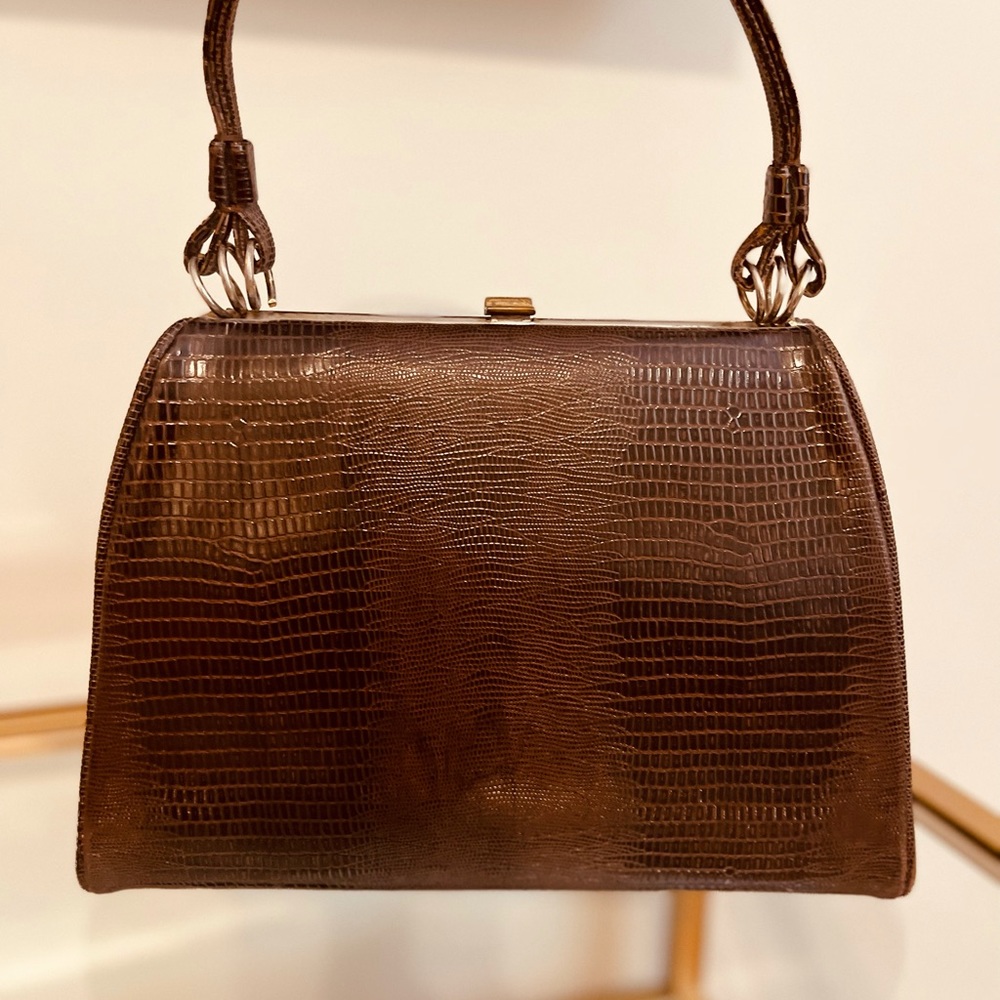 Vintage Handbag Crocodile Pattern - Picture 2 of 8